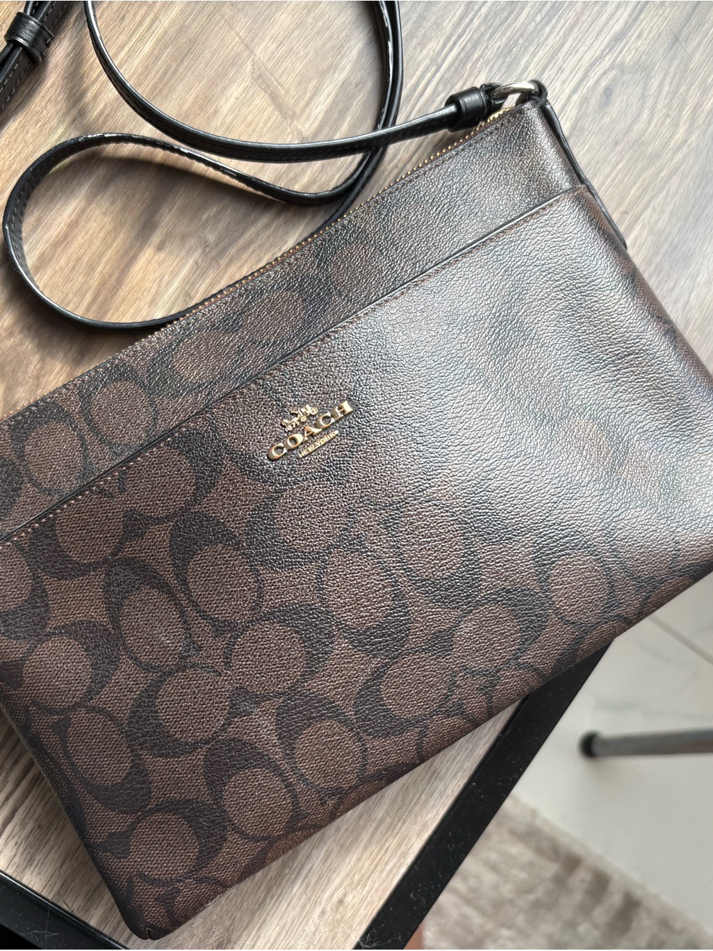 Coach Brown Signature Crossbody Shoulder Bag